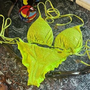 Luli Fama Neon Yellow Bikini
